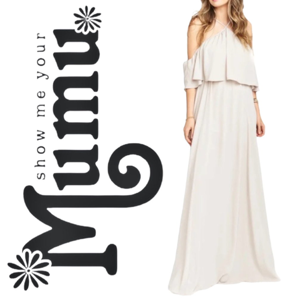 NEW Show Me Your MuMu Rebecca Ruffle Maxi Beige M